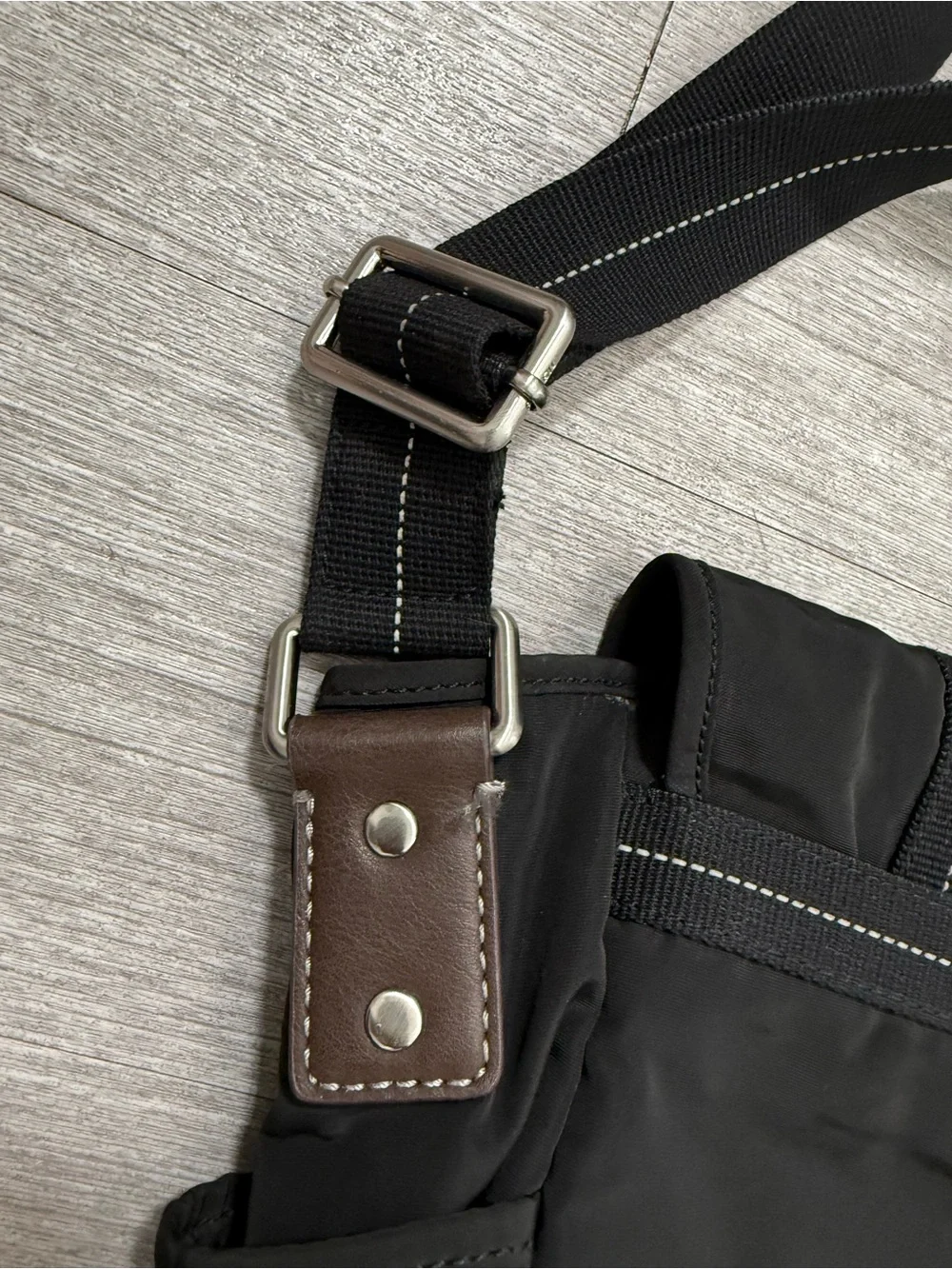 Fossil Black Utility Messenger Bag Nylon Laptop Crossbody Techwear Minimalist